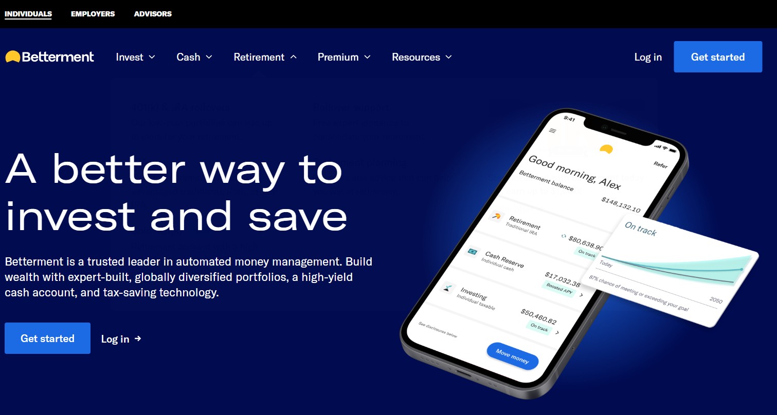 Top robo advisors for women - Betterment